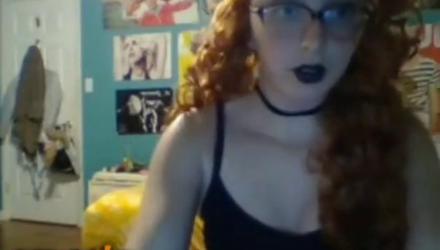 [Omegle] Nerdy Teen Redhead Bends Over